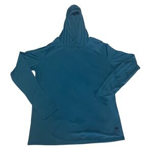 Lumar Men's Hoodie Long Sleeve Recycled‎ Polyester Activewear Teal Blue M
